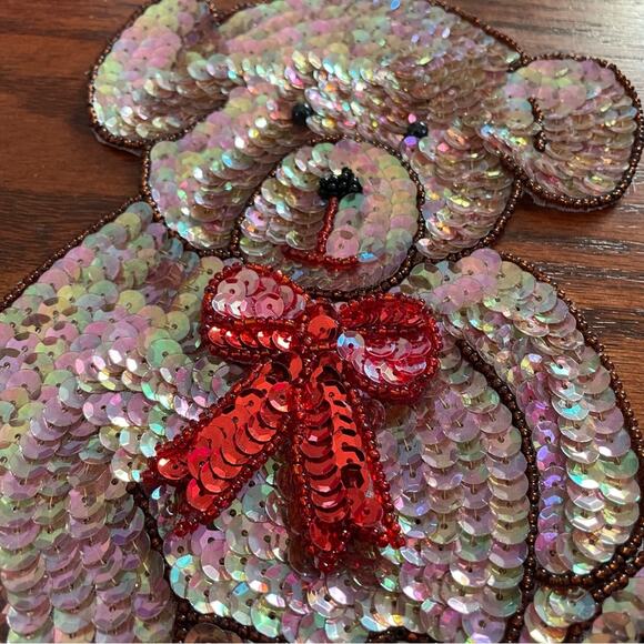 Vintage | Teddy Bear Sequin Patch Embellishment Brown - Picture 3 of 6